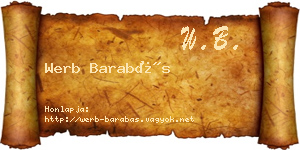 Werb Barabás névjegykártya